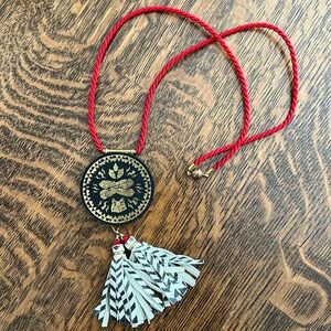 Embossed leather necklace c. 2005